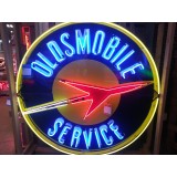 New Oldsmobile Rocket Porcelain Neon Sign 60" Diameter